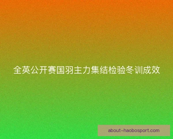 全英公开赛国羽主力集结检验冬训成效